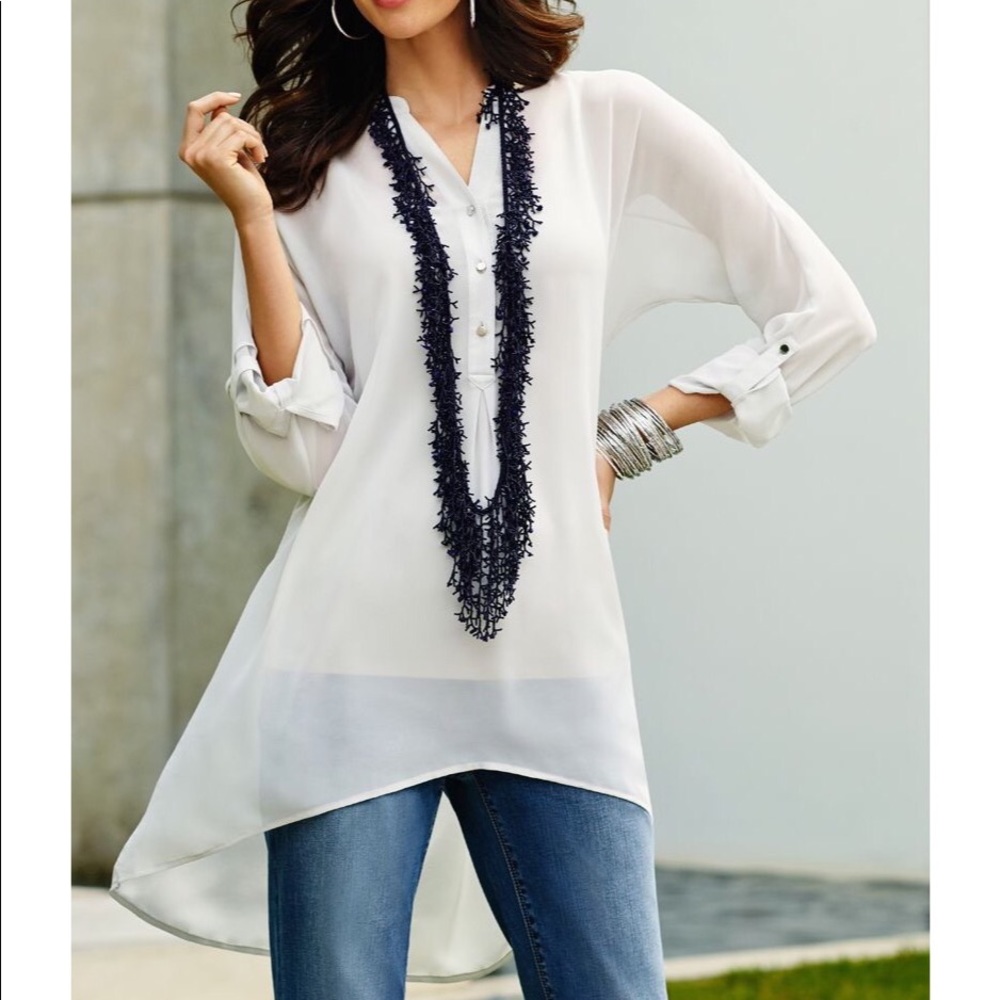 Chico’s Black Label “The New Tunic” High Low Sheer